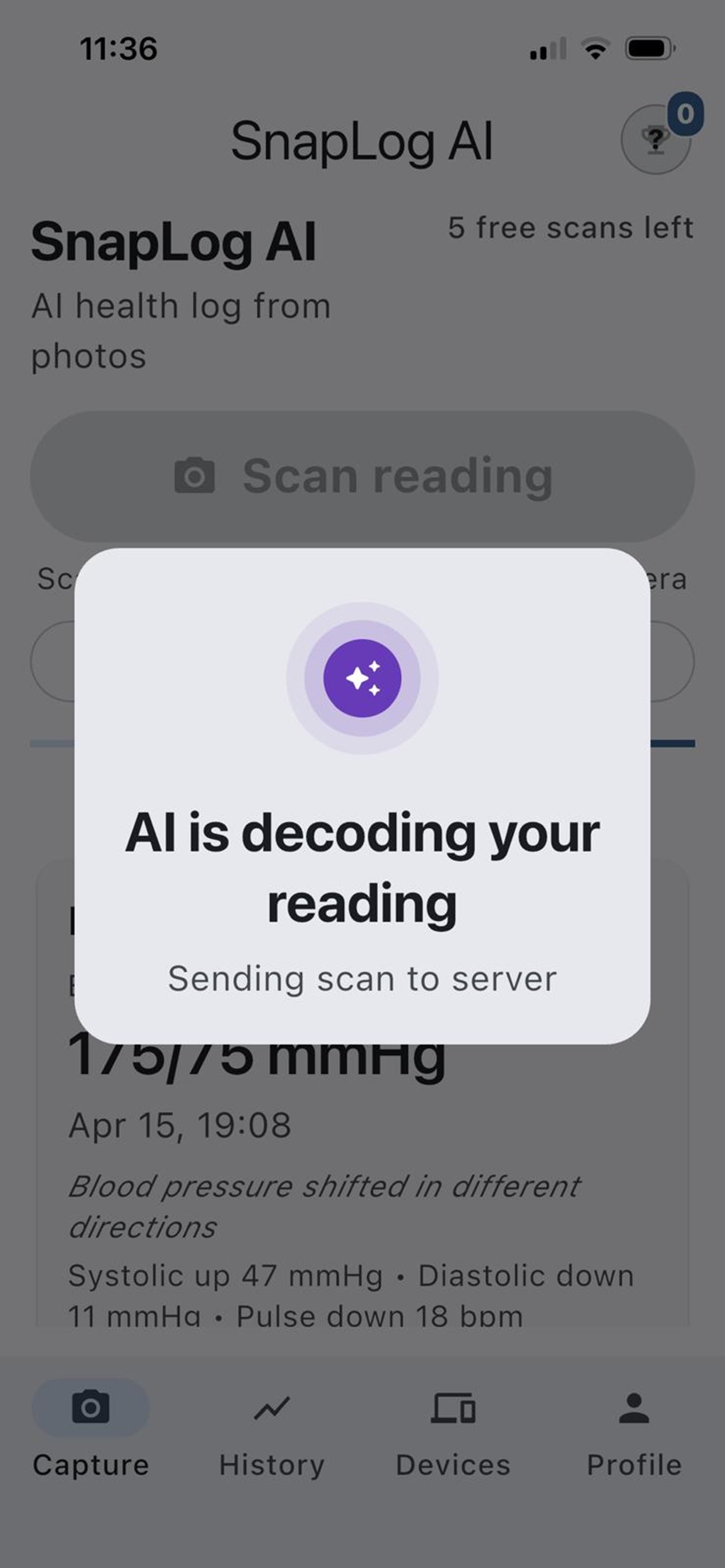 AI readout: cloud-backed AI reads values from your images