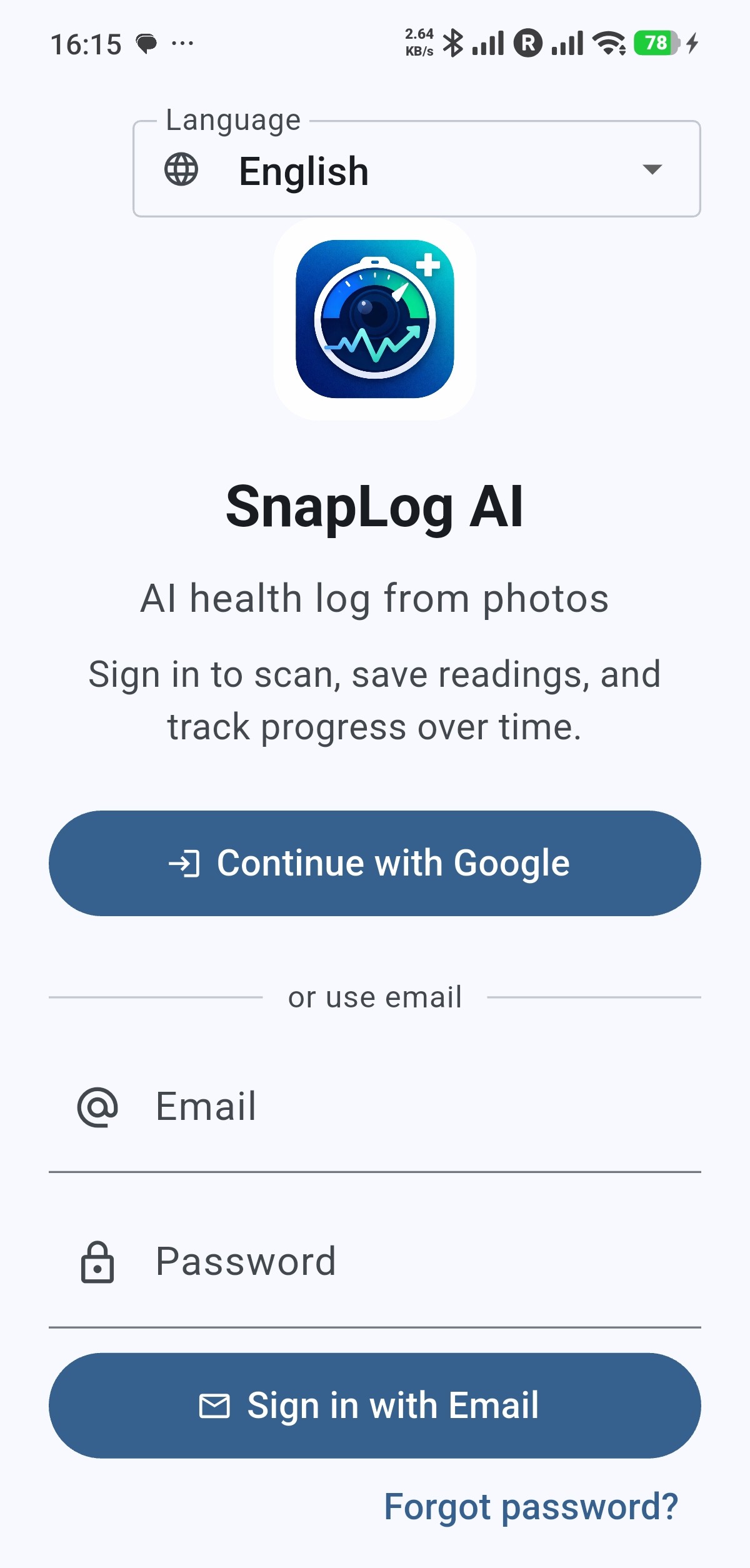 Sign in with Google, Apple, or email